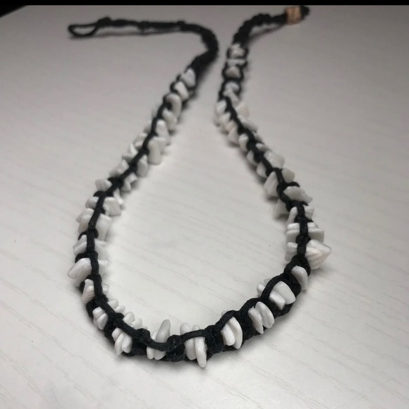 NEW Black Hemp Macrame with White Puka Shells Necklace Unisex Men Women Surfer - Picture 7 of 10